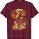 Goldendoodle Hawaiian Flowers Hibiscus Funny Doodle Mom T-Shirt - T-Shirt | Maroon