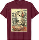 Cute Kawaii Gamer Cat Funny Ramen Retro Japanese Cat Gaming T-Shirt - T-Shirt | Maroon