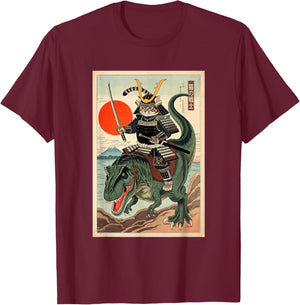 Art Samurai Cat T-Shirt - T-Shirt | Maroon
