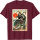 Art Samurai Cat T-Shirt - T-Shirt | Maroon