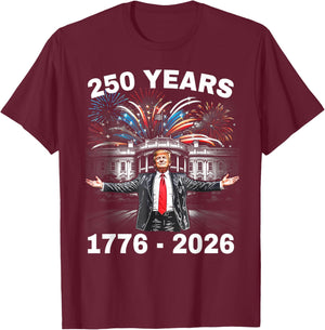 Vintage Trump 250 Years 1776-2026 Funny T-Shirt - T-Shirt | Maroon