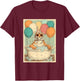 Tiger Birthday Party Balloons Bathtub Art Print T-Shirt - T-Shirt | Maroon