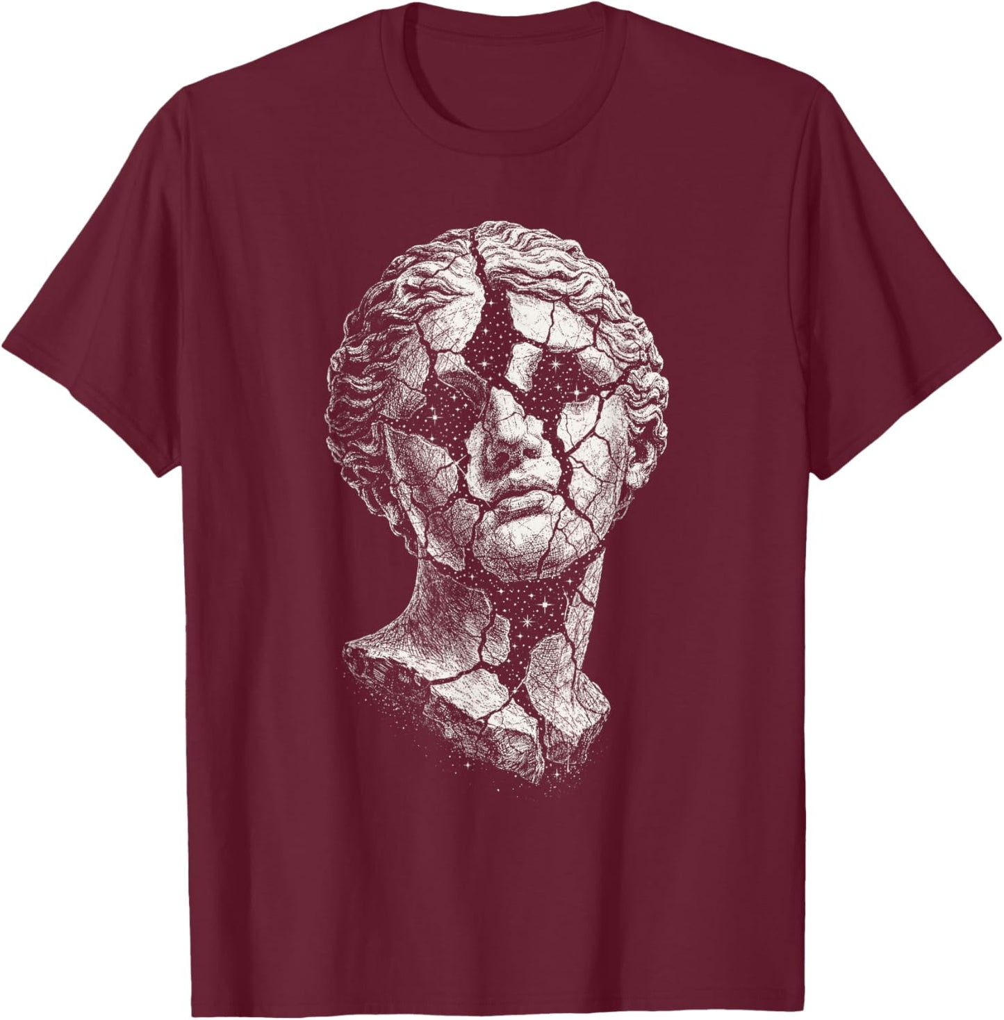 Statue Greek Roman Ethereal Grunge Y2K Alt Goth Aesthetic T-Shirt - T-Shirt | Maroon