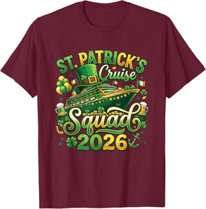St Patricks Cruise Squad 2026 Irish Lucky Family Matching T-Shirt - T-Shirt | Maroon