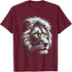 Lion King Of Animals From Africa With Green Eyes T-Shirt - T-Shirt | Maroon