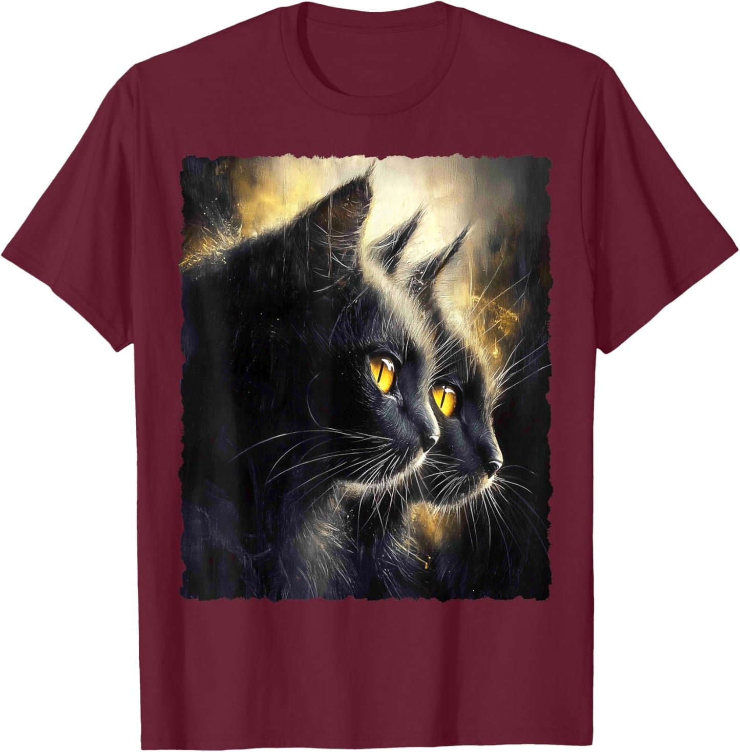 Cute Magical Cat Kitten Fantasy Art Design T-Shirt - T-Shirt | Maroon