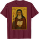 Christian Catholic Icon of Saint Hildegard of Bingen T-Shirt - T-Shirt | Maroon