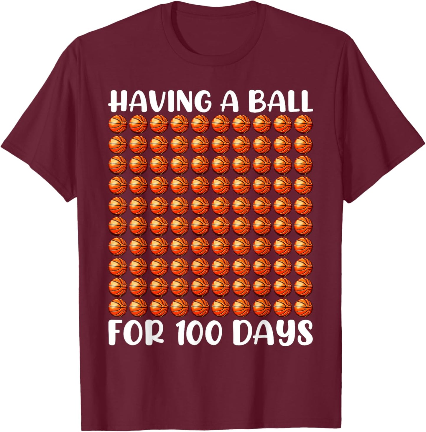 100 Days Of School Basketball 100th Day 100 Days Smarter Boy T-Shirt - T-Shirt | Maroon