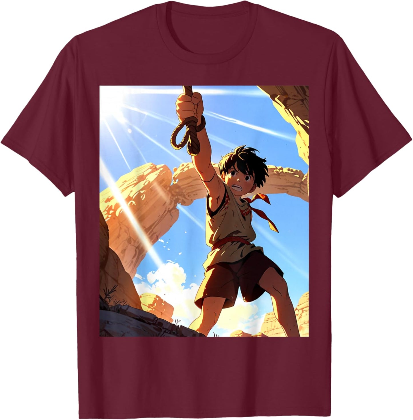David and Goliath Bible Book Samuel King David Anime Manga T-Shirt - T-Shirt | Maroon