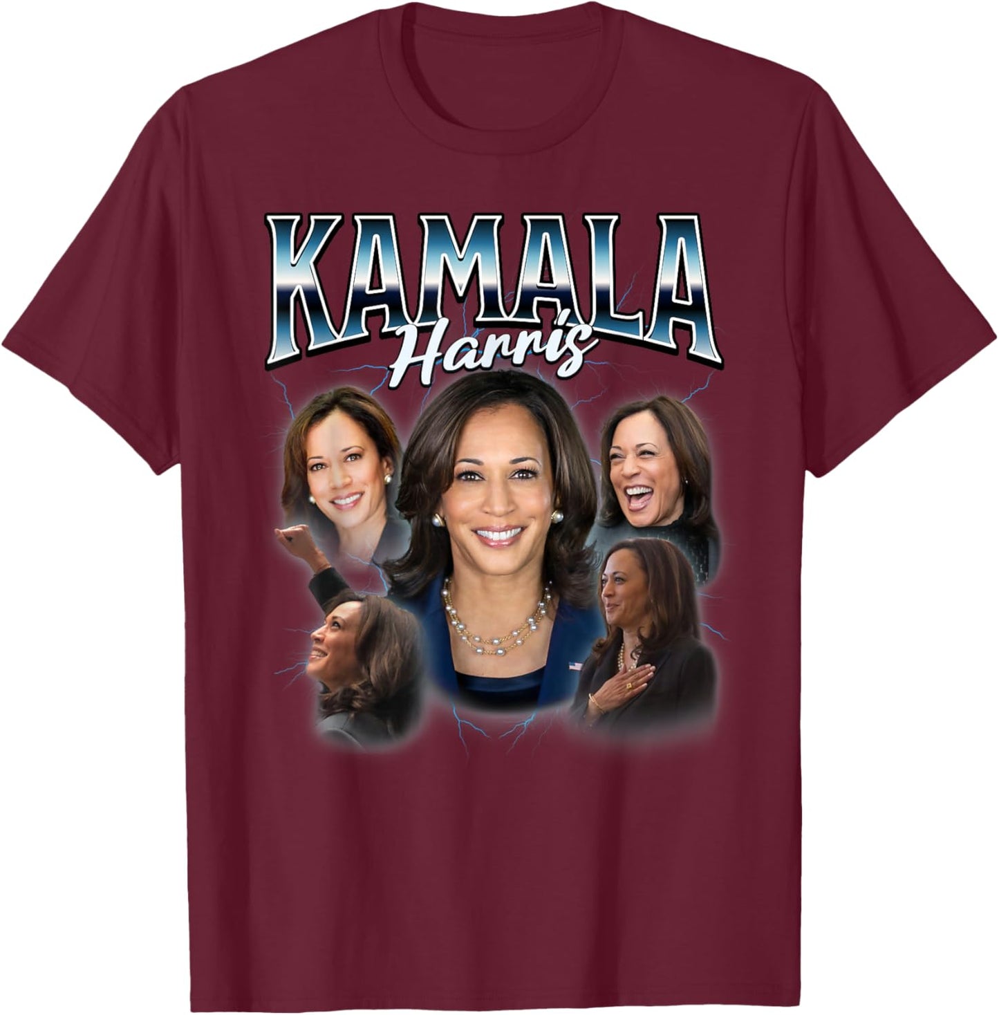 Kamala Harris Bootleg-Style Rap T-Shirt - T-Shirt | Maroon