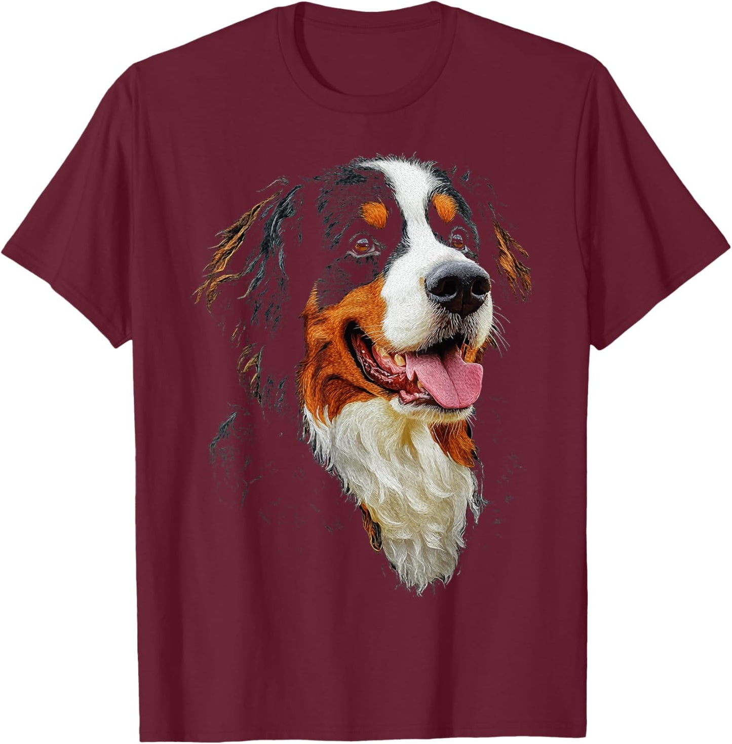 Bernese Mountain Dog Motif Pet Art Bernese Mountain T-Shirt - T-Shirt | Maroon