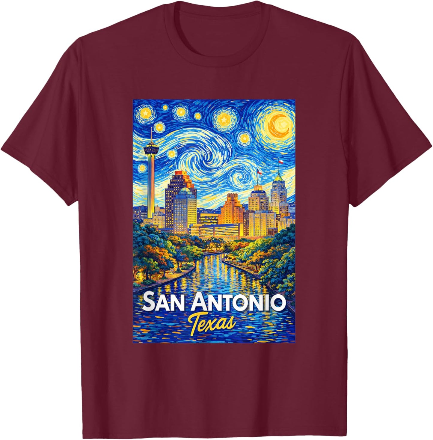 San Antonio Texas T-Shirt - T-Shirt | Maroon
