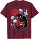 Black Cat Eating Noodles Horror Aesthetic T-Shirt - T-Shirt | Maroon