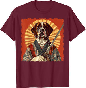 St. Bernard Dog Japanese Art Samurai Ukiyo-e T-Shirt - T-Shirt | Maroon