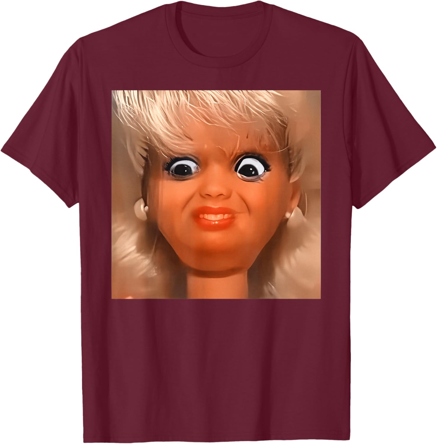 Disgusted Face Meme Doll Babe X Only Baby Love Date Fans T-Shirt - T-Shirt | Maroon