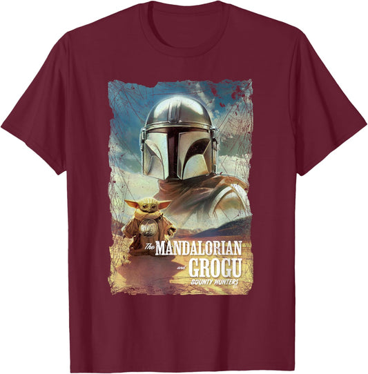 Star Wars The Mandalorian and Grogu Movie Classic Poster Art T-Shirt - T-Shirt | Maroon