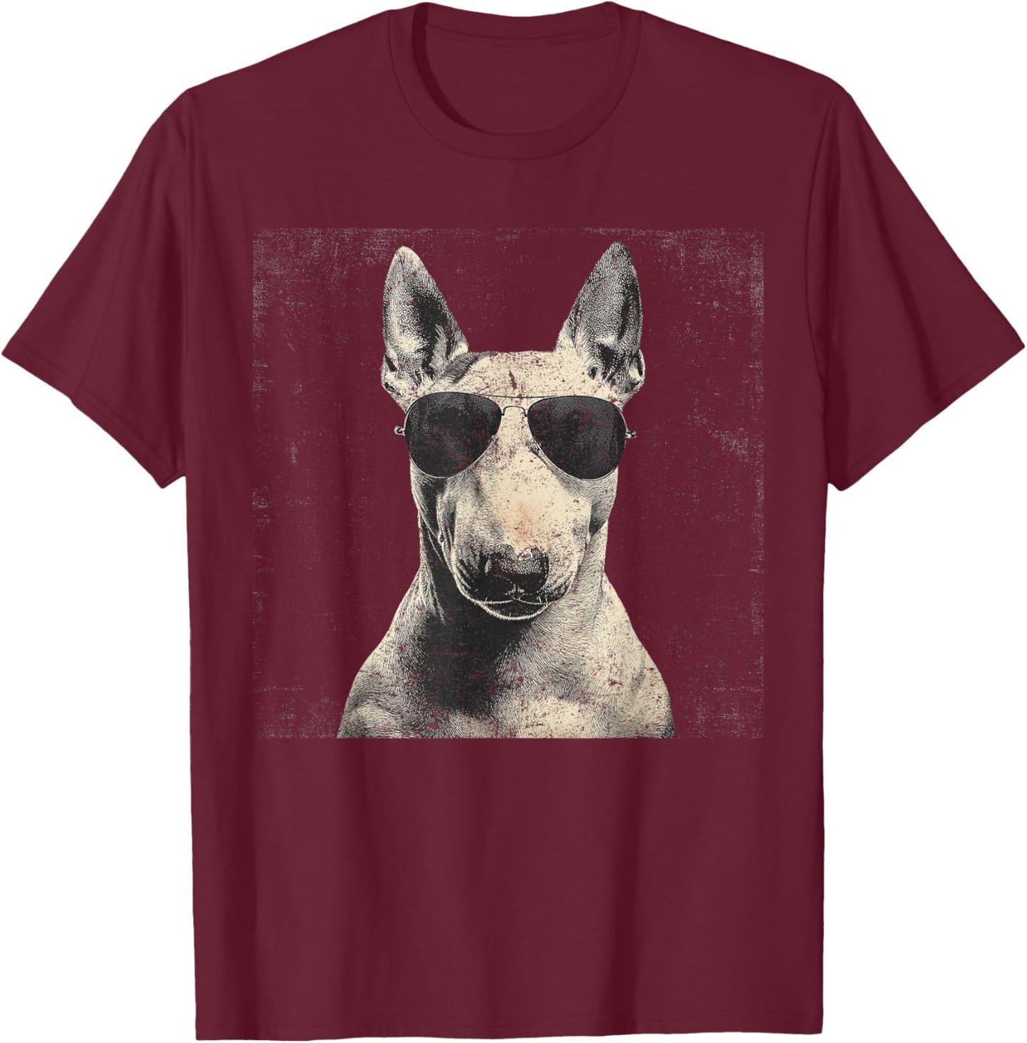 Vintage Bull Terrier Papa Fête des Pères pour Hommes Amoureux Drôle T-Shirt - T-Shirt | Maroon