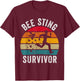 Kids Black Small Retro Bee Keeper T-Shirt - T-Shirt | Maroon