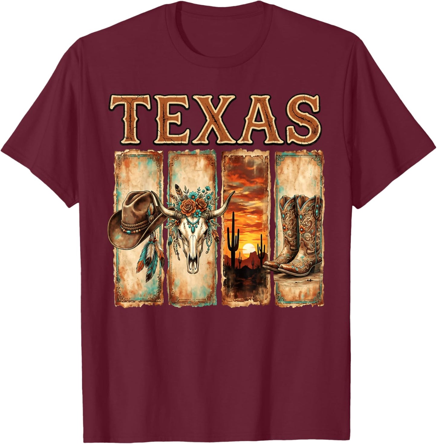 Texas Pride Men Women Kids Proud Texan T-Shirt - T-Shirt | Maroon