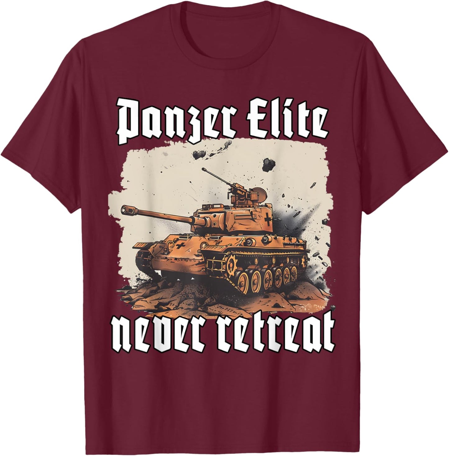 German Tiger Tank |German tank weapon | soldiers T-Shirt - T-Shirt | Maroon