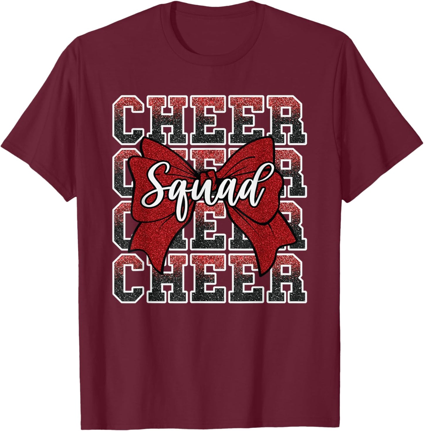Red Cheer Squad Funny Sport Cheerleader Cheerleading Team T-Shirt - T-Shirt | Maroon