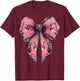 Coquette Bow Heavy Metal Rock Music Rock n Roll Pattern Girl T-Shirt - T-Shirt | Maroon