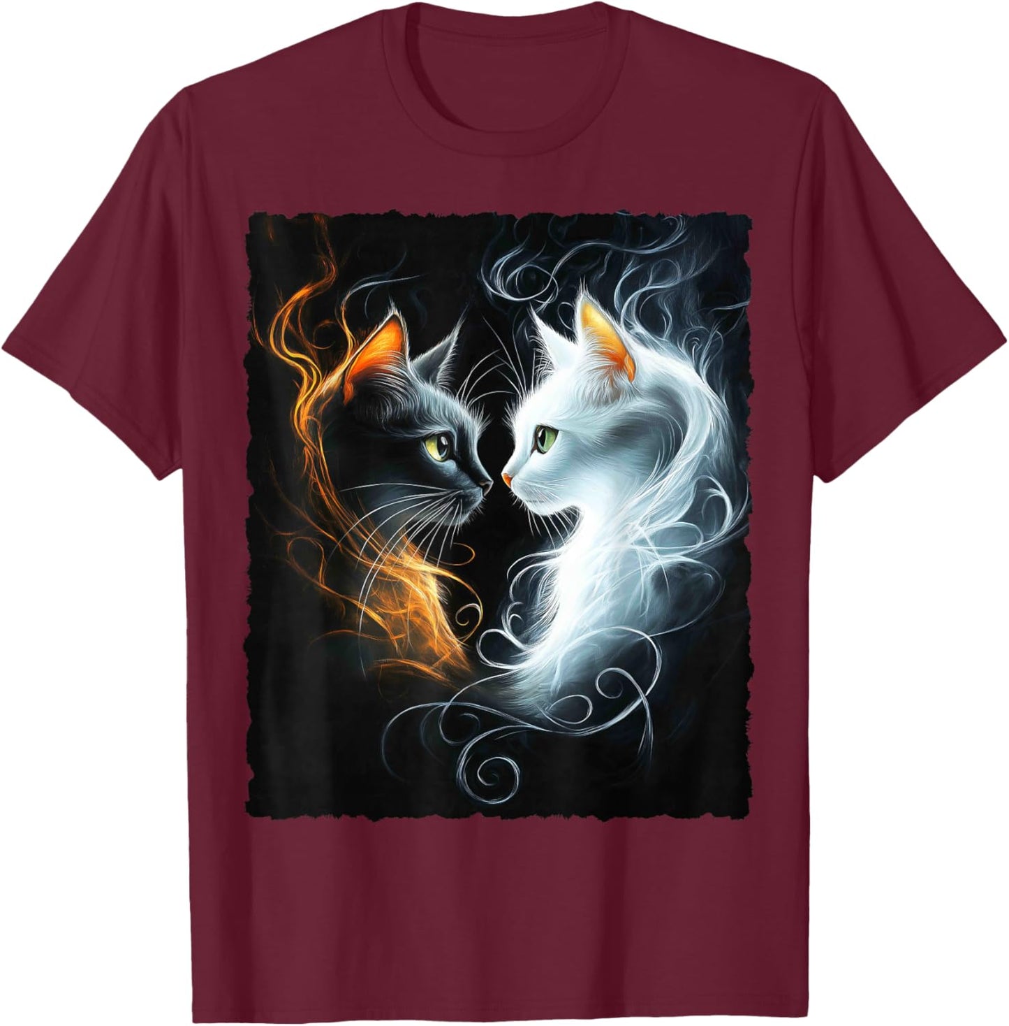 Cute Magical Cat Kitten Fantasy Art Design T-Shirt - T-Shirt | Maroon
