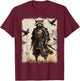 Samurai Raccoon, Anime Graphic , Japanese Warrior T-Shirt - T-Shirt | Maroon