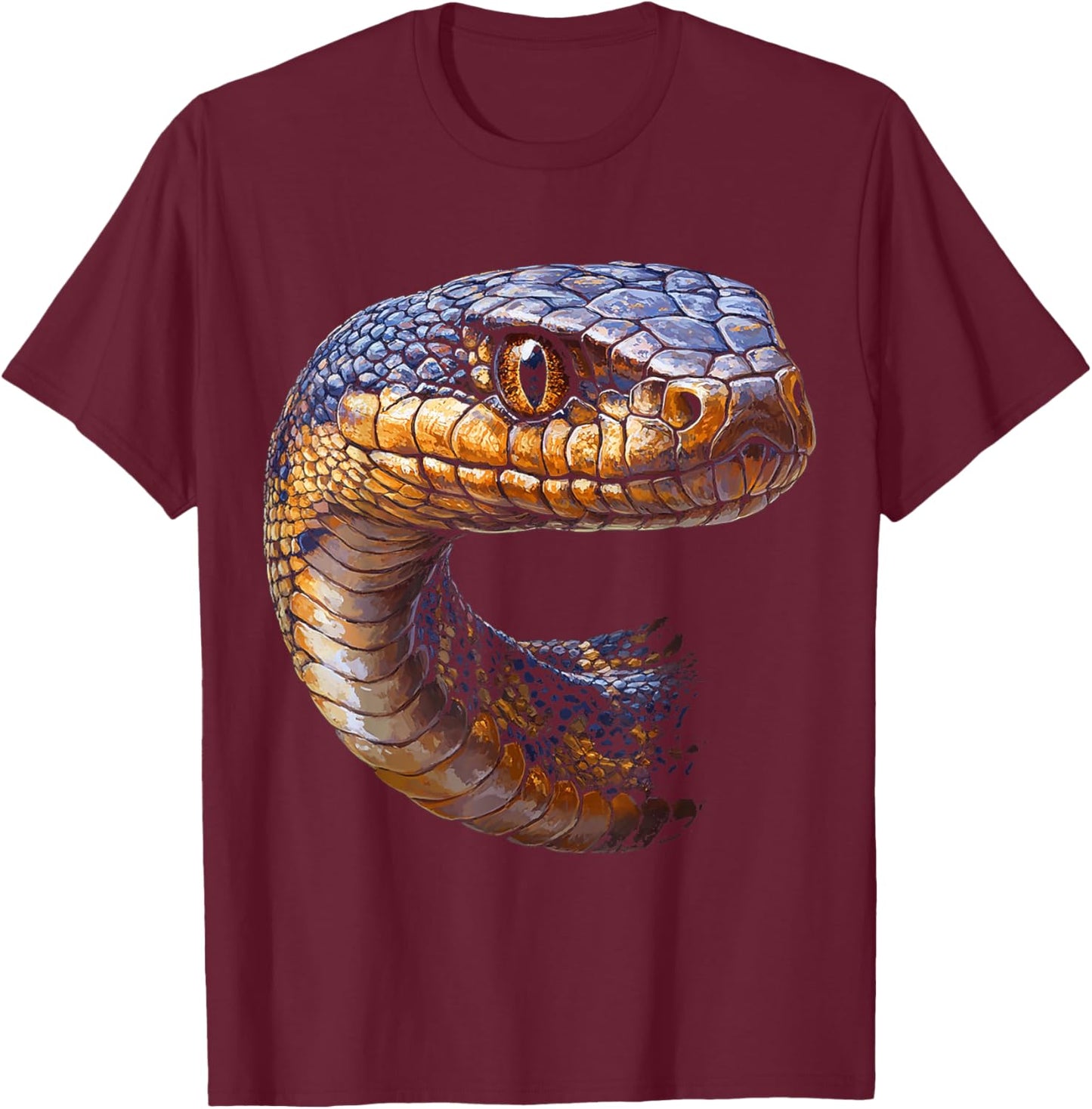 Snake Animal Motif Illustration Snake T-Shirt - T-Shirt | Maroon