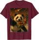Panda Christmas Shirt - Funny Bear with Santa T-Shirt - T-Shirt | Maroon