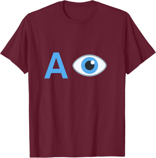 Easy Halloween Costume Shirt AI A Eye Costume AI Costume T-Shirt - T-Shirt | Maroon