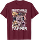 Funny Professional Yapper Cat Meme Rock Style Humor GIFF T-Shirt - T-Shirt | Maroon