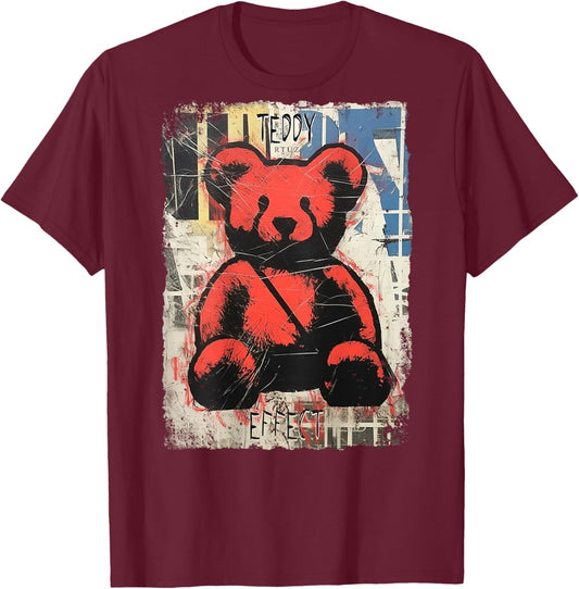 RTUZ Hip Hop Vintage Edgy Urban Y2K Back Print Streetwear - -Adults & Kids - Black - Small - Classic Sleeve - Crew Collar - Cotton & Polyester - Machine Wash T-Shirt - T-Shirt | Maroon