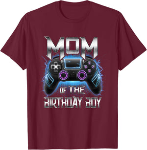 Mom of the Birthday Boy Matching Video Game Birthday Party T-Shirt - T-Shirt | Maroon