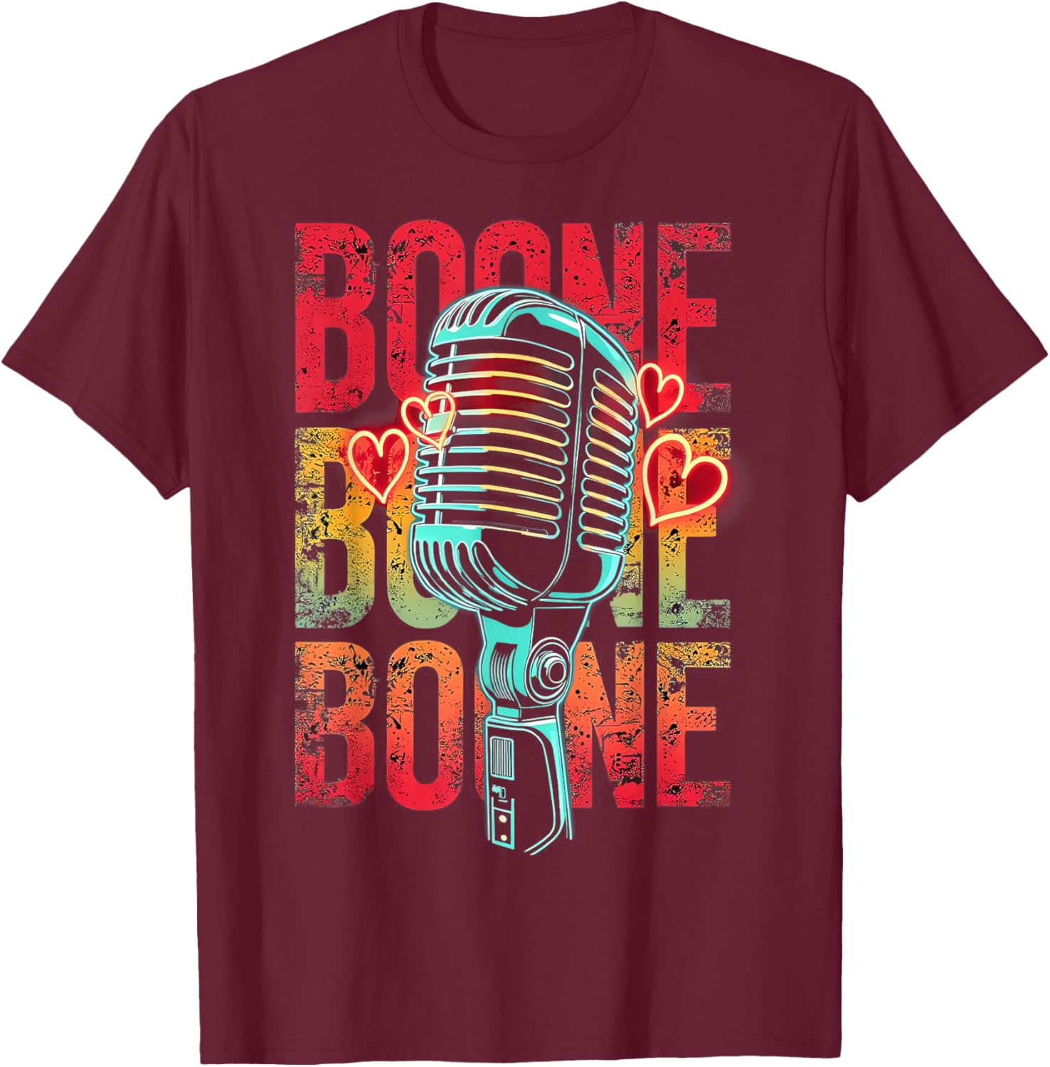 Boone Family Name I Love Boone Personalized Vintage T-Shirt - T-Shirt | Maroon