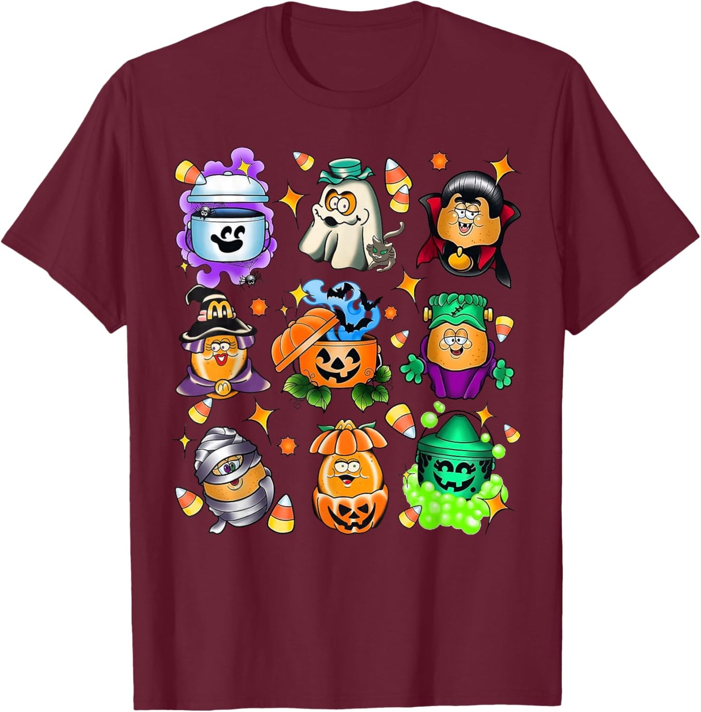 Vintage Funny Nuggets Meal Bucket Halloween Spooky Season T-Shirt - T-Shirt | Maroon