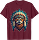 Headdress Owl Native American Pride, Indian Heritage Tribe T-Shirt - T-Shirt | Maroon