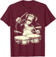 Chimpanzee Playing Drums Funny Animal Drummer Chimp Graphic T-Shirt - T-Shirt | Maroon