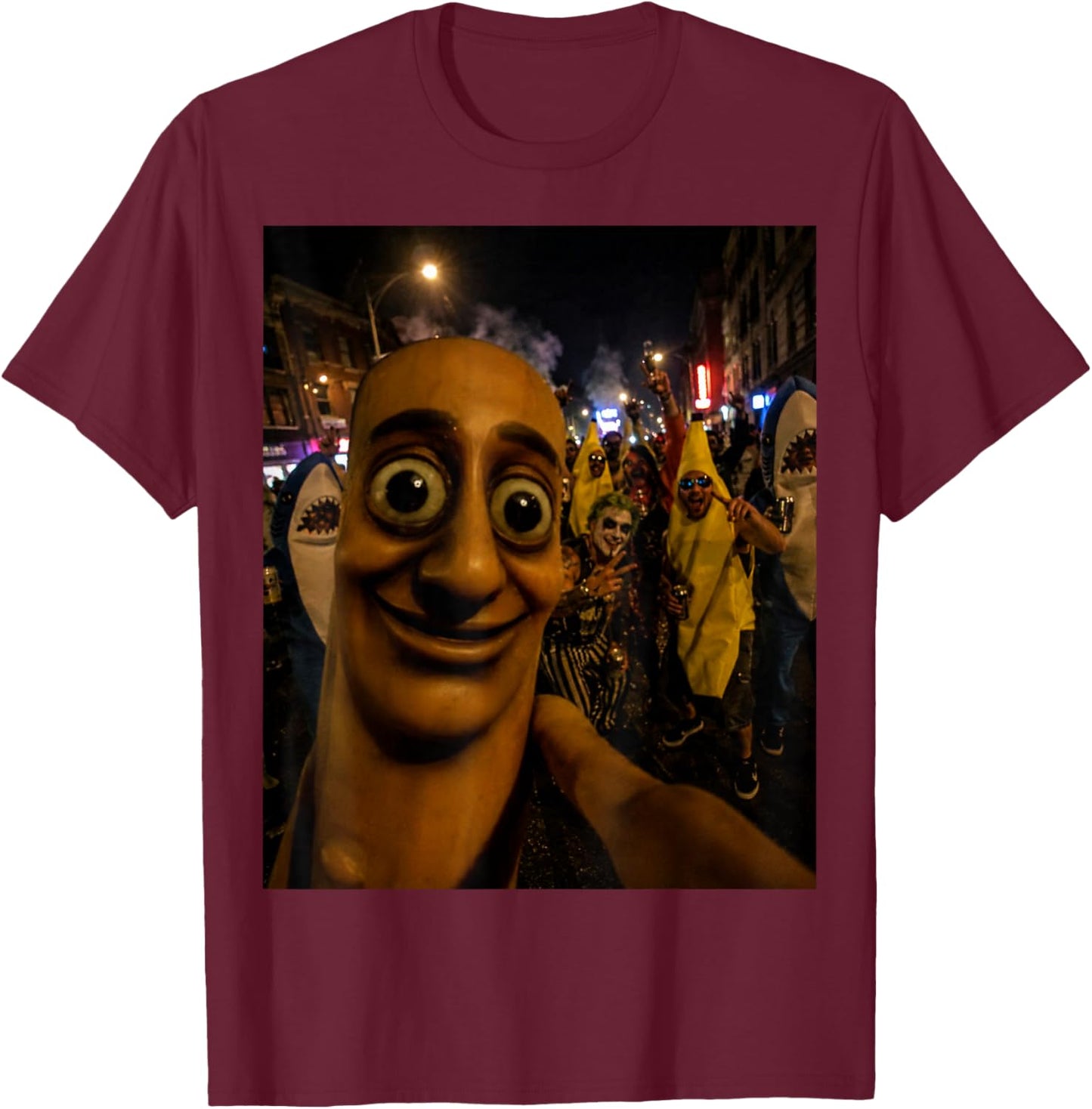Tung Tung Sahur Brainrot Italian Meme T-Shirt - T-Shirt | Maroon