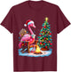 Funny Christmas Flamingo Santa Lights Winter Men Women Kids T-Shirt - T-Shirt | Maroon