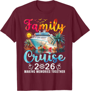 Family Cruise Squad 2026 Group Matching Summer Vacation Trip T-Shirt - T-Shirt | Maroon