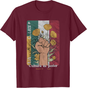 Cultura ES Poder Hispanic Heritage Latina Empowerment T-Shirt - T-Shirt | Maroon