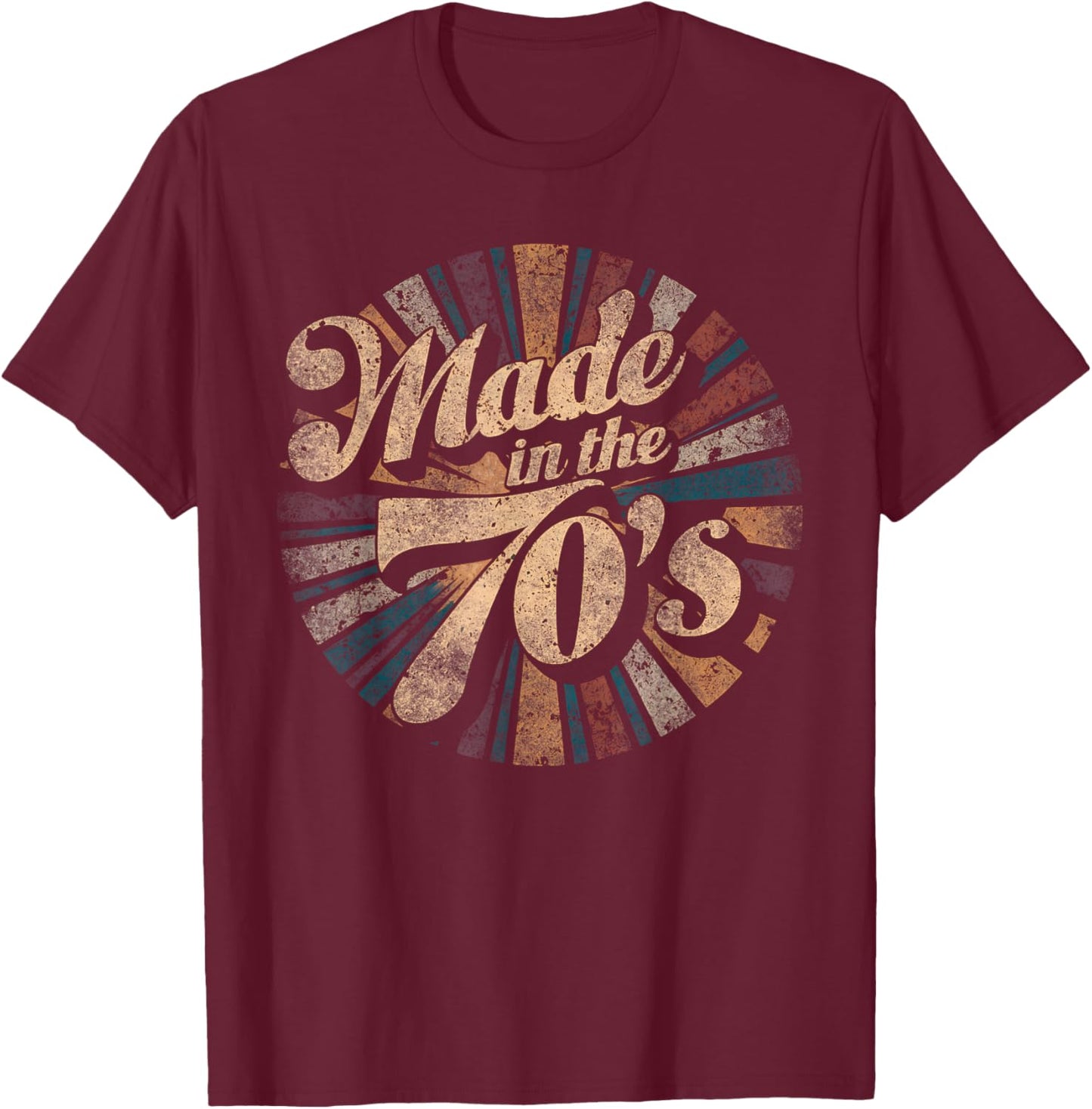 Retro Vintage 70s Party Design Made In The 70's T-Shirt - T-Shirt | Maroon