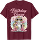 Birthday Queen Cat Party Glam Diva 21 25 29 30 40 50 60 70 T-Shirt - T-Shirt | Maroon