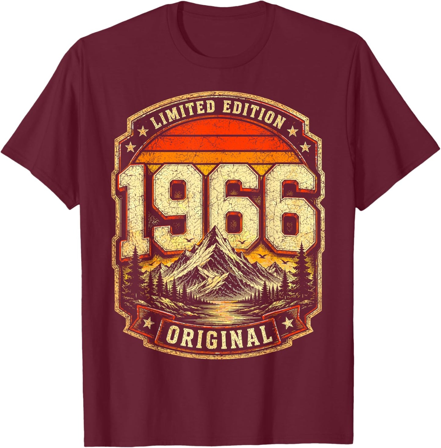 60. Geburtstag Mann Frau 60 Jahre 1966 Deko Geschenk Lustig T-Shirt - T-Shirt | Maroon