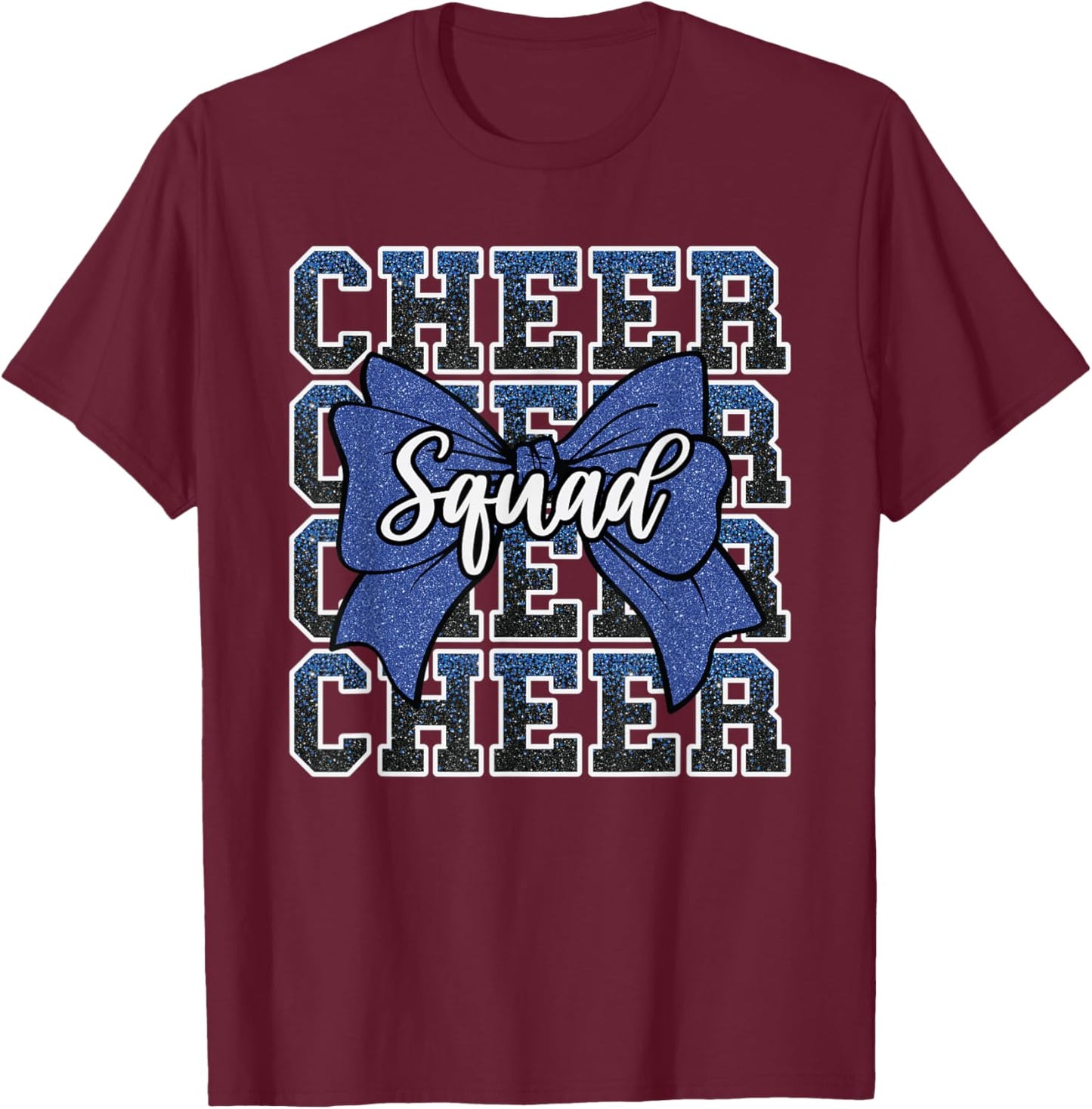 Blue Cheer Squad Funny Sport Cheerleader Cheerleading Team T-Shirt - T-Shirt | Maroon
