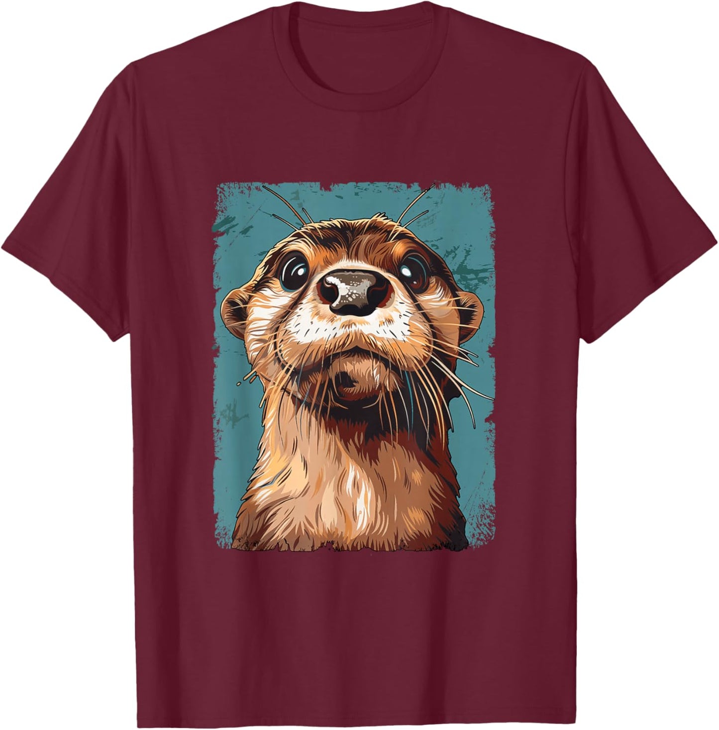 River Otter Lover For Boys Girls Cute Otter Animal Funny T-Shirt - T-Shirt | Maroon
