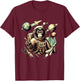 Space Vintage Travel Astronaut Monkey Holding Spaceship T-Shirt - T-Shirt | Maroon