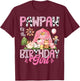 Pawpaw Of The Birthday Girl Pink Farm Cow First Birthday T-Shirt - T-Shirt | Maroon