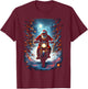 Santa Claus Biker Riding Motorcycle Christmas Moon T-Shirt - T-Shirt | Maroon